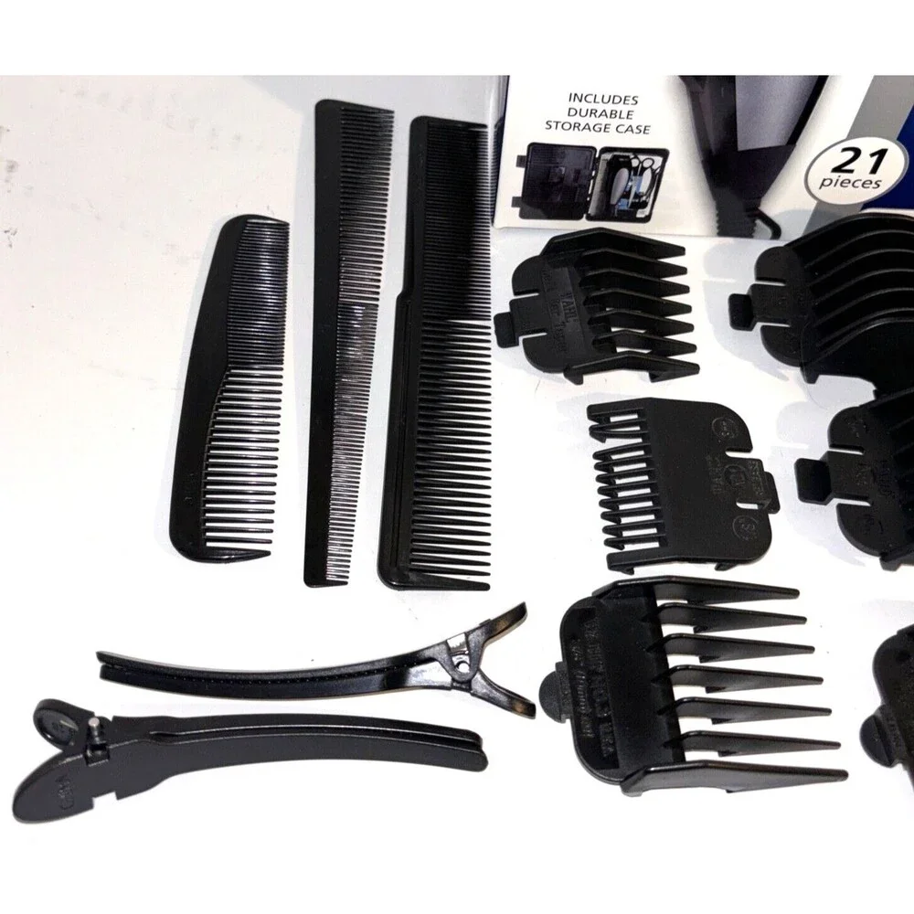 Wahl Home Pro Complete Haircutting Clippers Kit 21 Pieces & Hard Case Self-Sharp